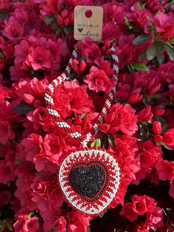 Heart Shaped Medallion w/ Peyote Chain